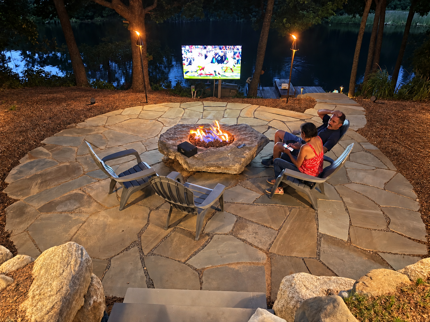 Outdoor entertainment by the water