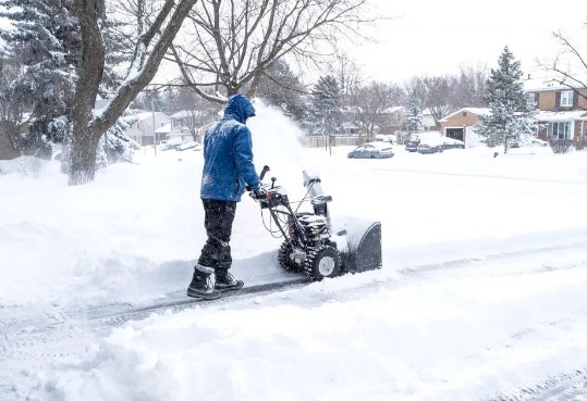 Snow removal with a snow blower